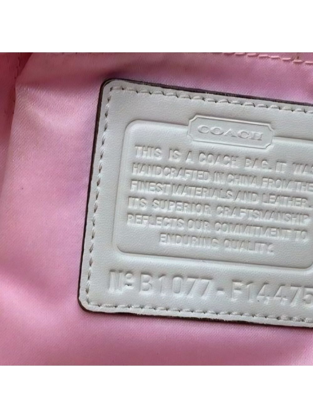 Coach Beige and Pink Signature Tote Bag - Picture 6 of 7
